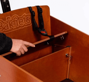 Locker under seat black wood