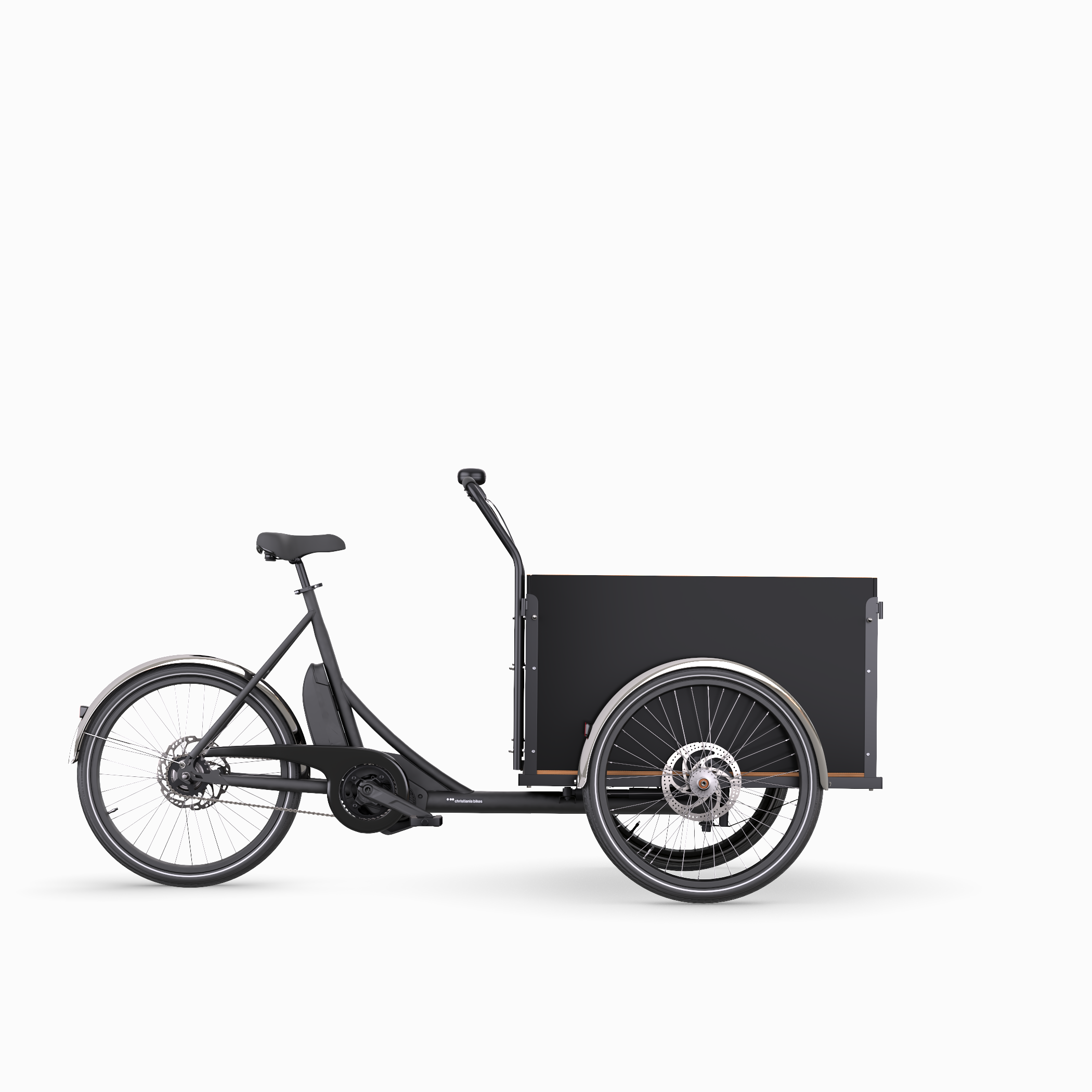 Gloss black Christiania Straight MidDrive cargo bike