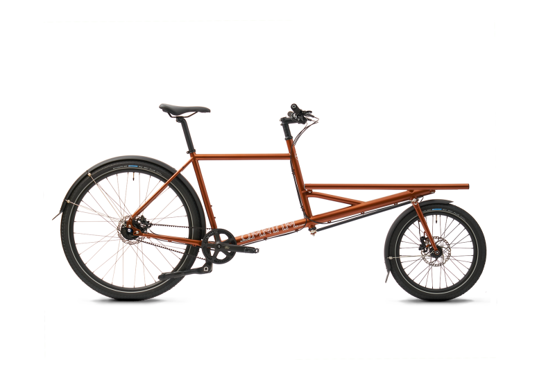 Copperhead coloured Omnium Cargo v3 belt drive bike