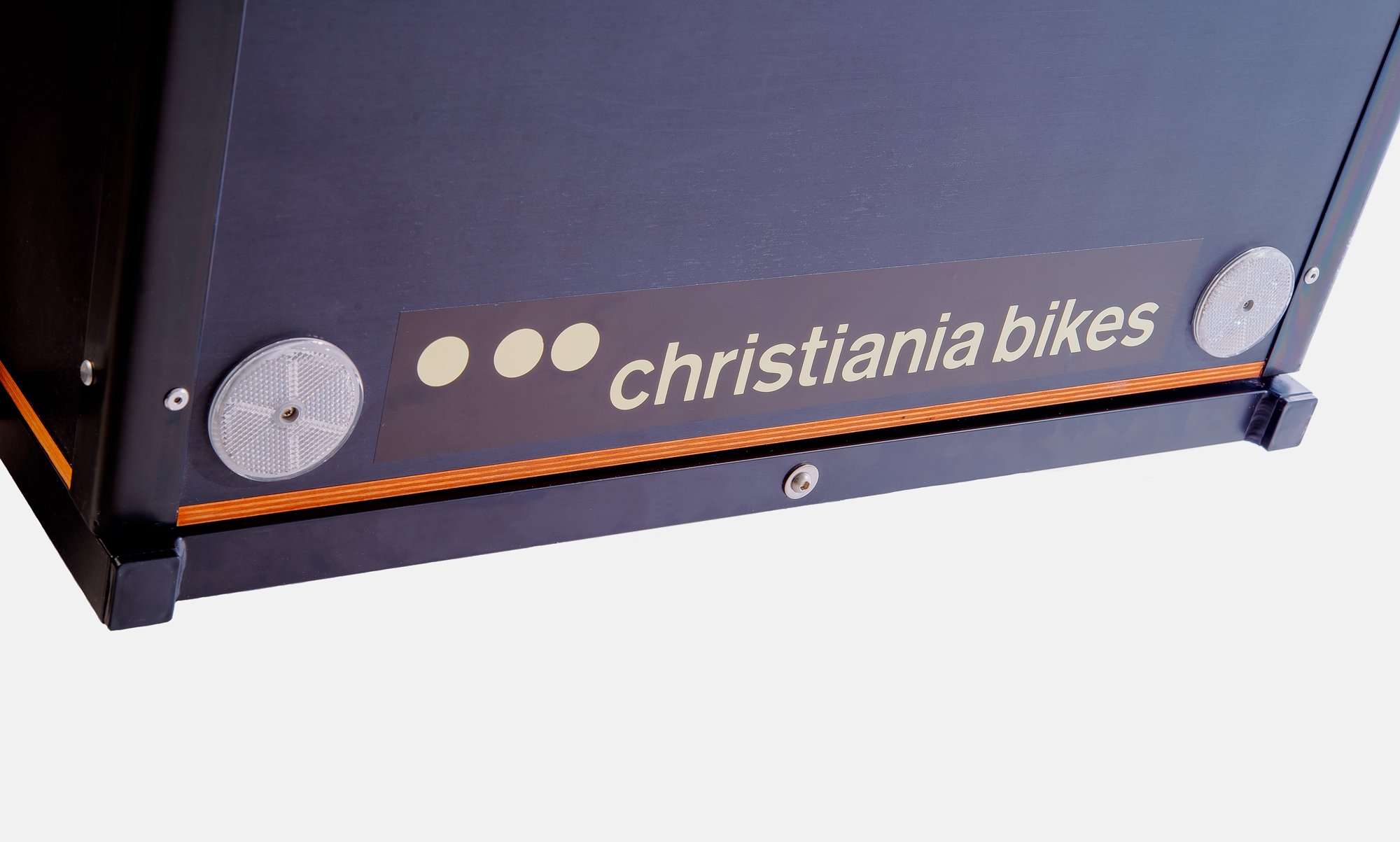 Close up of the box of a Christiania cargo bike