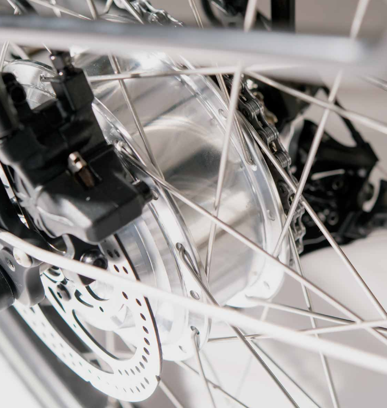 Close up of Promovec engine on a Christiania cargo bike