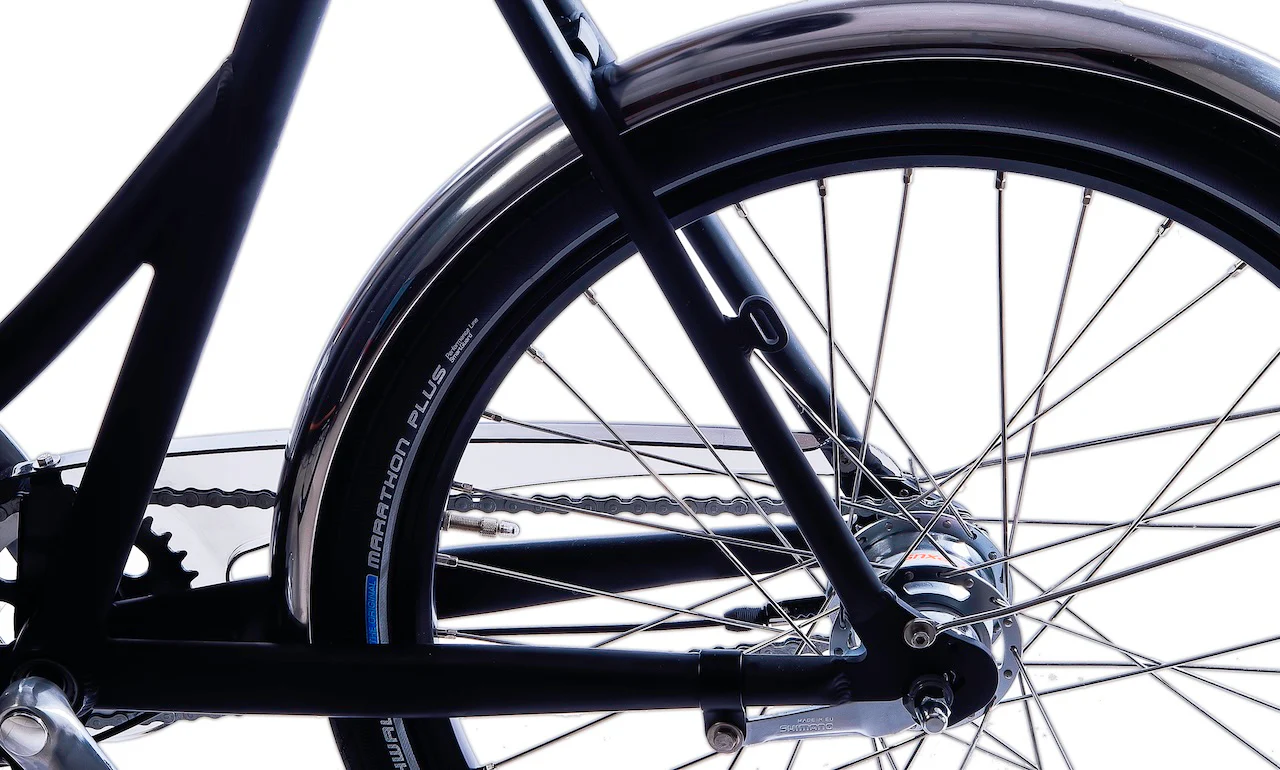Close up of the rear drive of a Christiania cargo bike
