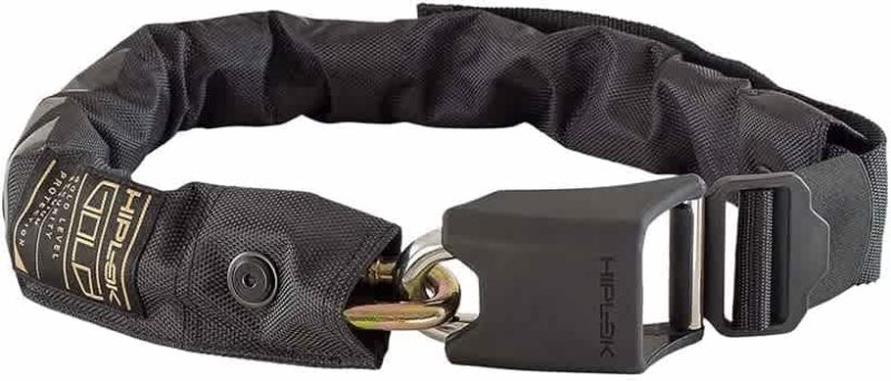 HIPLOK GOLD WEARABLE CHAIN LOCK 10MM X 85CM - WAIST 24-44 INCHES (GOLD SOLD SECURE) HIGH VISIBILITY: SUPER BRIGHT 10MM X 85CM