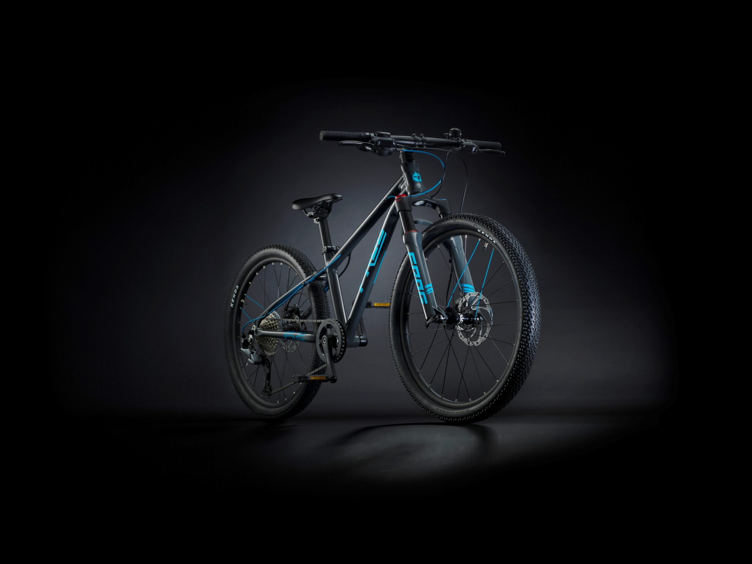 Neon blue Frog Mountain 62 bike
